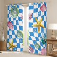 thumbnail image 2 of Feelyou Teens Kawaii Starfish Blackout Curtains Set of 2 (52x84 Each), Cartoon Marine Seashell Window Curtains, 2 of 6