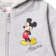 thumbnail image 3 of Sudadera con capucha Disney Mickey Mouse para niños pequeños, forro polar con cremallera, gris 4T, 3 of 7