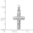 thumbnail image 2 of Pendentif Breloque Collier Croix Sainte Seigneur Jésus-Christ Réversible en Or Blanc 14k Religieux Latin, 2 of 6
