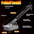 thumbnail image 3 of Rosaver Bristle Free Grill Brush and Scraper, 304 Stainless Steel BBQ Grill Cleaner with Rotating Mesh Head, 3-in-1 Grill Cleaning Tool for Gas, Charcoal, Smoker and Porcelain Grates, 3 of 6