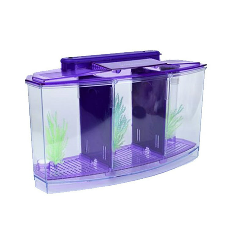 Papaba Fish Tank,Multifunctional Acrylic Split Fish Tank Breed Box with LED Light Imitation Plant, Other