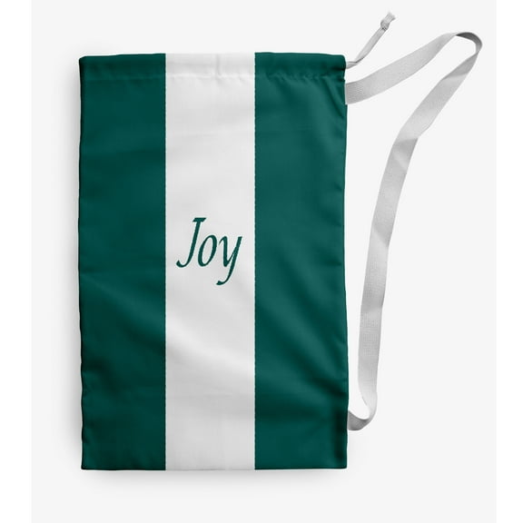 Simply Daisy Joy on a Stripe 28 x 36 in Teal Laundry Bag