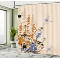 thumbnail image 4 of Ambesonne Dragonfly Shower Curtain, Nature Vibes Wildflowers, 69"Wx75"L, Amber Cream, 4 of 4