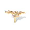 thumbnail image 2 of 3.40 TCW Marquise-Cut Pink Cubic Zirconia with Crystal Accents Leaf Ring in 14k Gold-Plated, 2 of 4