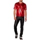 thumbnail image 2 of Camiseta metálica de hombre INSPIRE CHIC, cuello redondo, mangas cortas, brillante, para fiesta y discoteca, talla XL, roja, 2 of 7