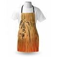 thumbnail image 3 of Africa Apron Tiger in the Bushes Camouflage Carnivore Predator Feline African Safari Animal Art, Unisex Kitchen Bib Apron with Adjustable Neck for Cooking Baking Gardening, Peach Orange, by Ambesonne, 3 of 3