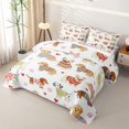 thumbnail image 3 of Homewish Cute Pet Dog Quilt King,Paw Print Heart King Coverlet Set,White,3 Pieces, 3 of 7
