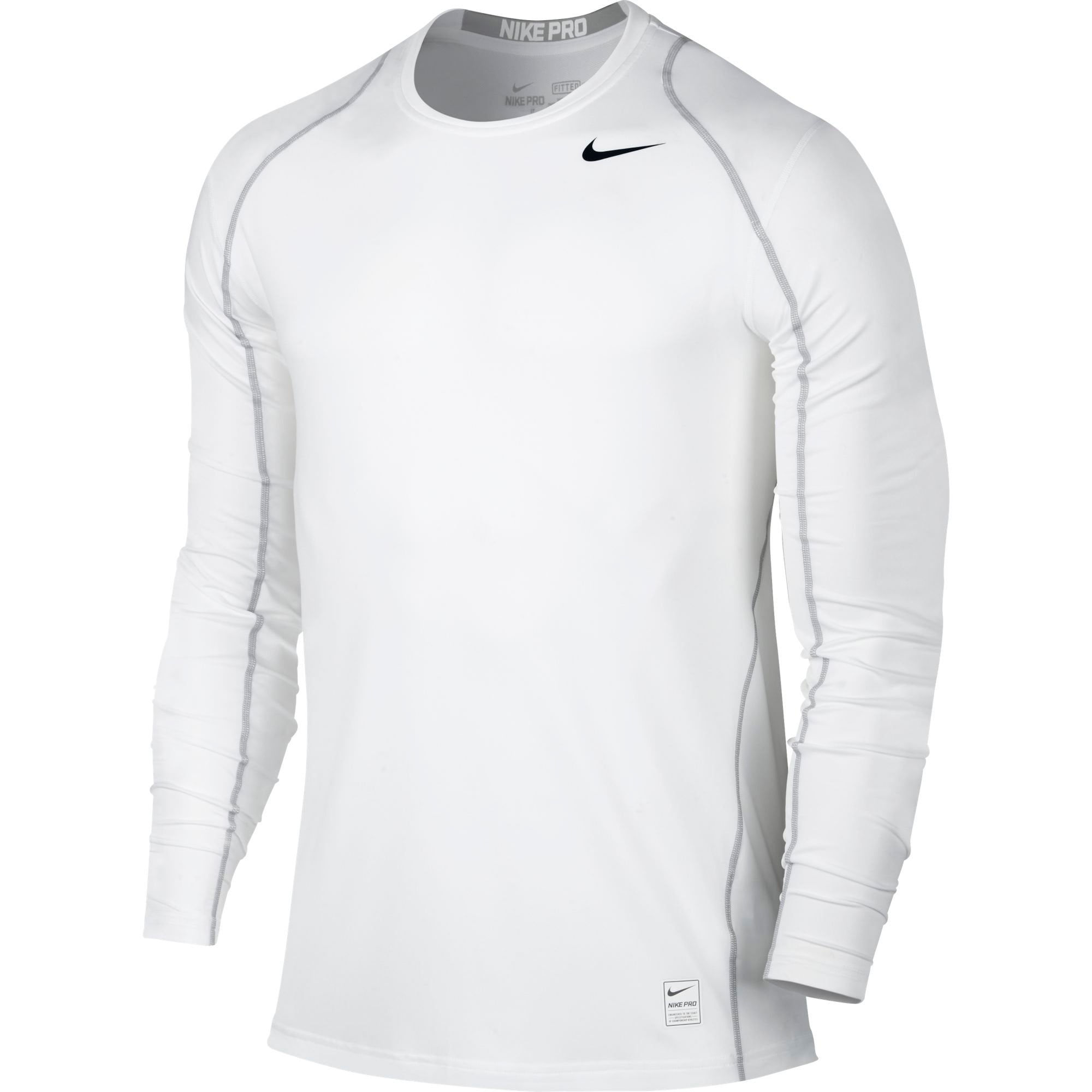 Nike Dri-Fit Men's Pro Cool Fitted Long Sleeve Shirt 703100-100 White ...