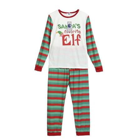

Diconna Santas Favorite ELF Family Matching Christmas Pyjamas Blue Kid-90(4T-5T)