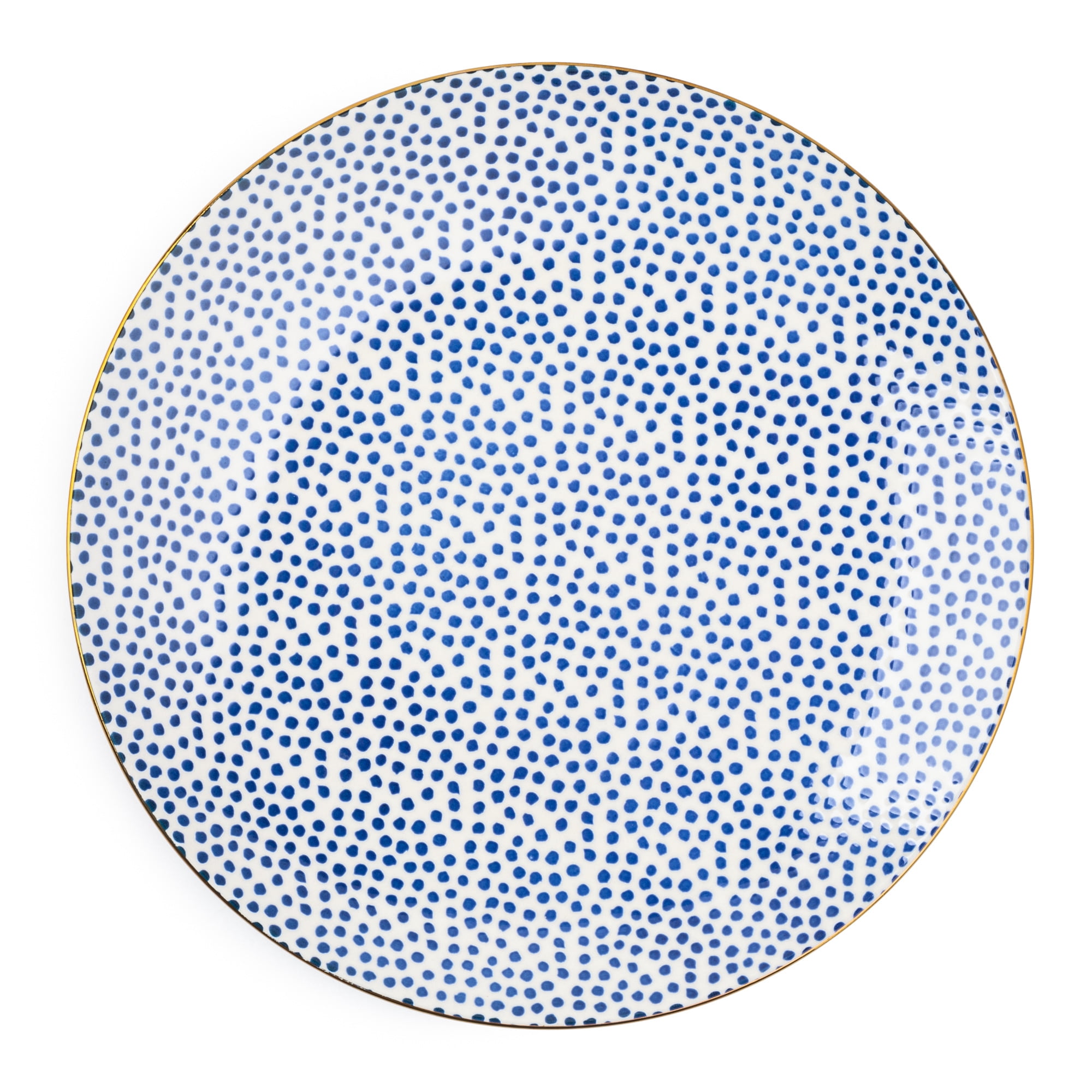 (3 pack) Thyme & Table Dot 12-Piece Ceramic Dinnerware Set Blue