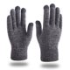 thumbnail image 1 of Guantes de pantalla táctil de doble capa para otoño e invierno, guantes de punto de lana cálidos con jacquard engrosados con forro polar para hombre, 1 of 6