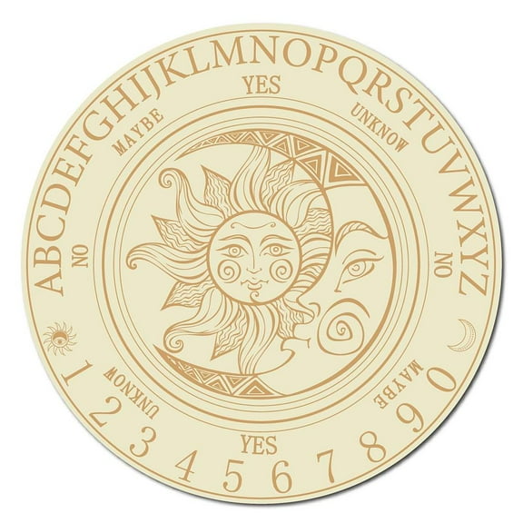 Sun Moon Pendulum Board Wooden Witch Altar Board Carved Board Dowsing Metaphysical Message Witchcraft Wiccan Altar Supplies Power for Divination Wicca Meditation Pagan 7.8 x 7.8 Inch DIY