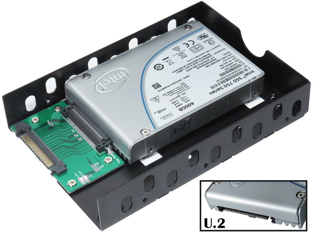 U.2 (SFF8639) Male to U.2 (SFF8639) Female Adapter with 3.5 inch Housing