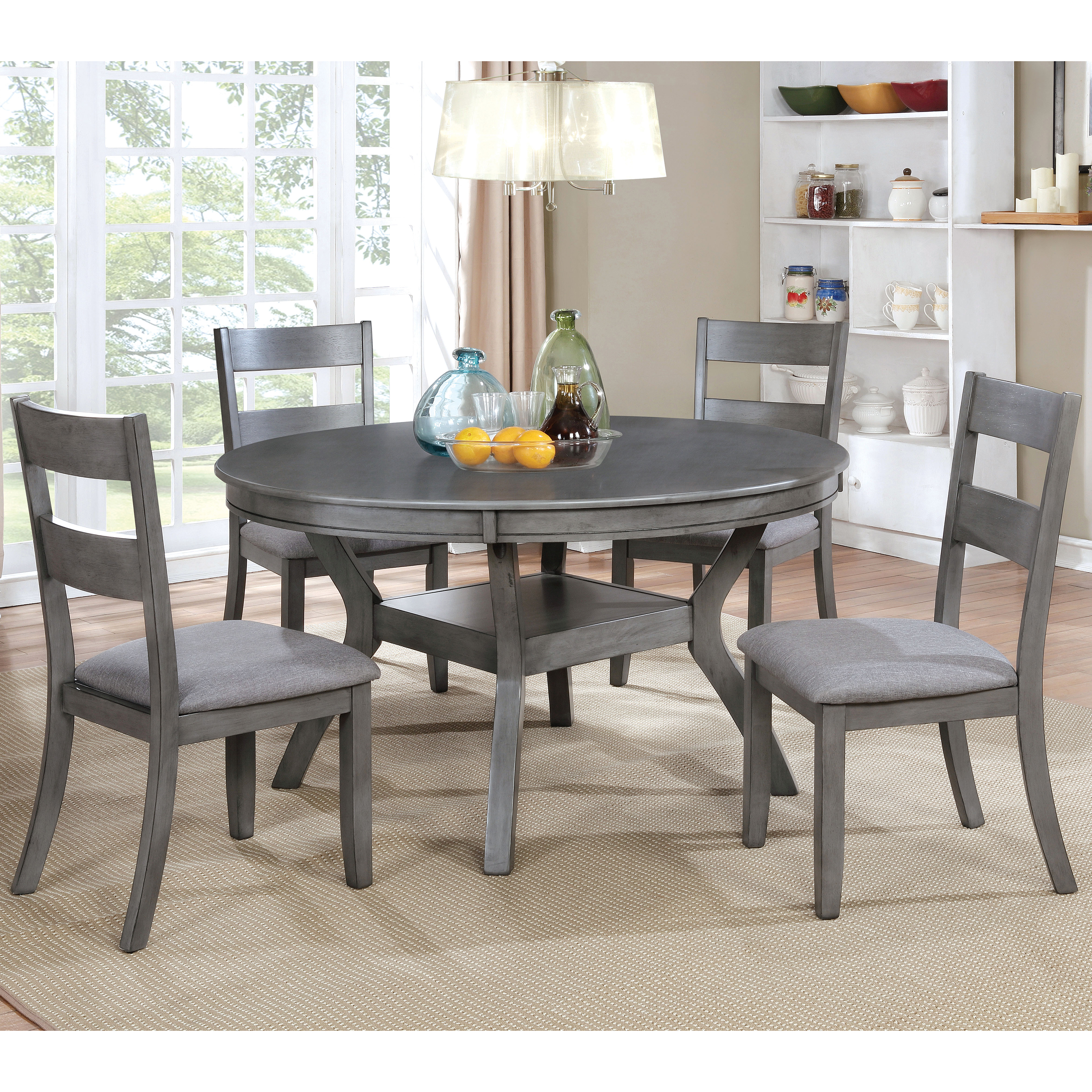 Furniture of America Gerret Ladder Back Dining Chairs - Set of 2, Gray