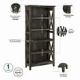 thumbnail image 4 of Bush Furniture Key West Tall 5 Shelf Bookcase, Dark Gray Hickory, 4 of 8