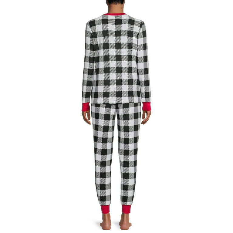 Jolly Jammies Black and White Buffalo Check Matching Family Christmas Pajama Set Walmart