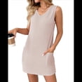 thumbnail image 3 of Chaleco Tipo Jersey para Mujer, Vestido Liso con Bolsillos, Color Albaricoque M, 3 of 8