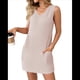 thumbnail image 3 of Chaleco Tipo Jersey para Mujer, Vestido Liso con Bolsillos, Color Albaricoque L, 3 of 8