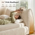 thumbnail image 5 of King Size Bed Frame with Removable Headboard & Soft Rounded Corners Cloud Bed Frame Boucle Bed,Beige, 5 of 9