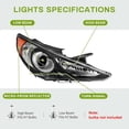 thumbnail image 2 of RVNI Pair Black Amber Headlights Assembly For 2011-2014 Hyundai Sonata Front Lamps, 2 of 7