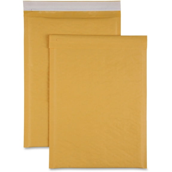 Sparco Size 4 Bubble Cushioned Mailers - Bubble - #4 - 9 1/2" Width X 14 1/5" Length - Self-sealing - Kraft - 100 / Carton - Kraft