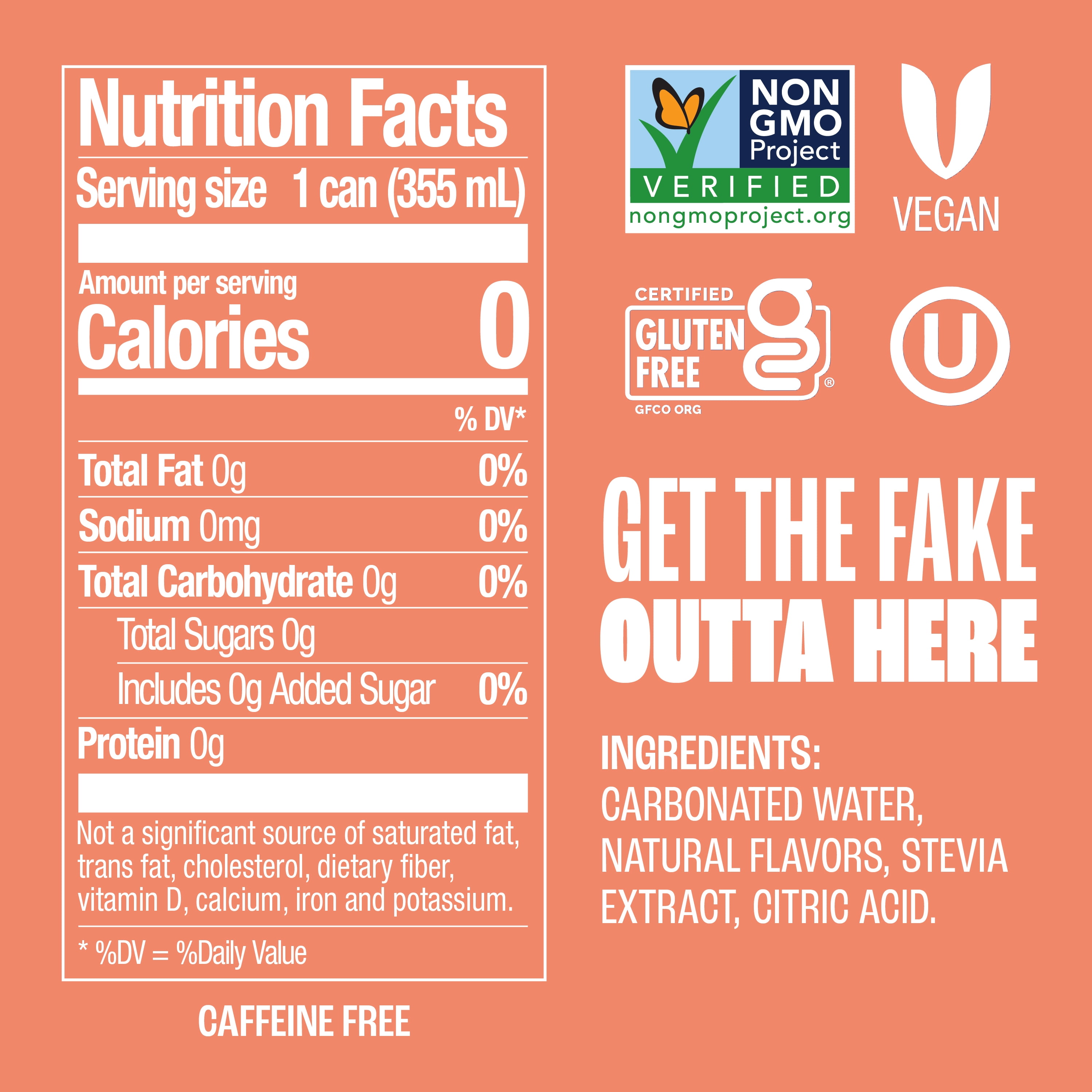 (3 pack) Zevia Zero Sugar, 0 Calorie Peaches and Cream Soda Pop, 12 fl oz, 8 Pack