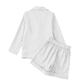 thumbnail image 4 of Vividxx Girls Outfit Set Girls Two Piece Button Down Long Sleeve Short Formal Outfit Kids Fashion Clothing Sets, 4 of 7