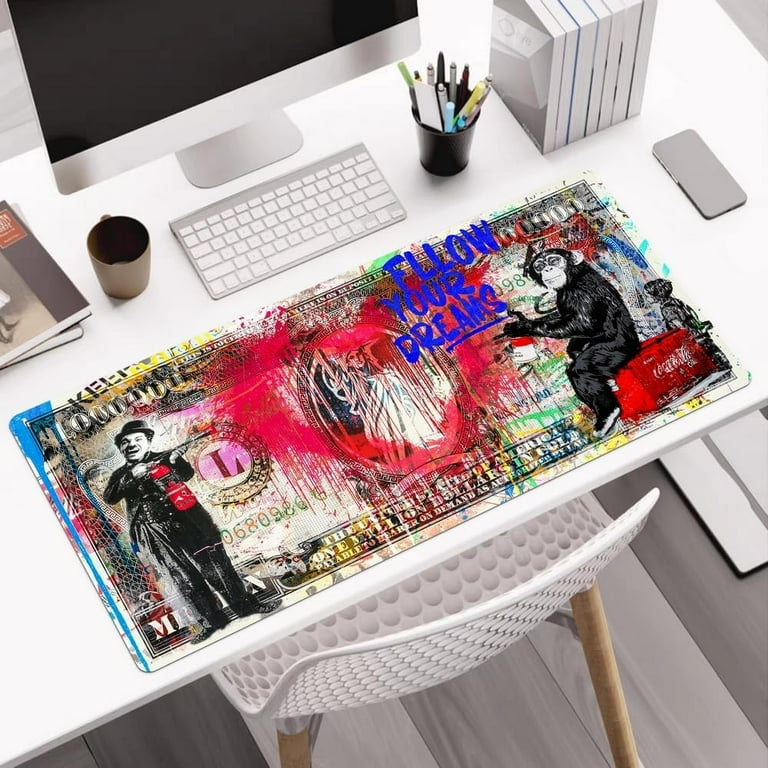 Extra Large Gaming Desk Mat – 31.5x15.7 Inch Mouse Pad With Stitched Edges | Non-Slip Rubber Base, Waterproof & Smooth Surface