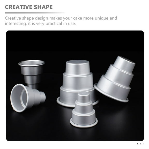 Dytern Birthday 4Pcs Miniature Cake Molds 3-tier Cake Molds Cupcake Baking Molds Chocolate Pudding Cups
