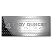 4 oz Silver Colorized Bar - Santa's Sleigh & Reindeer (w/Box)
