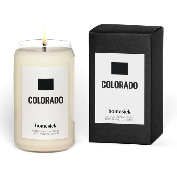 Homesick Colorado Scented Candle - 13.75 oz Spruce Needles and Cinnamon Scented Natural Soy Wax Blend Candle - Premium Colorado Souvenirs for Women, Men, Friends, Family, Colleagues, Couples