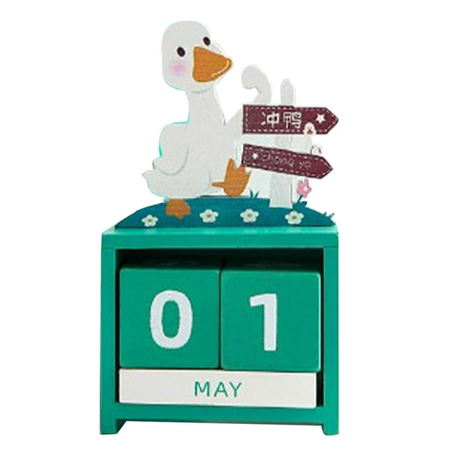 Bloques de calendario de madera, calendario perpetuo de madera, cuenta regresiva, mes, fecha, calendario, calendario de escritorio, decoración, verdadera excelencia