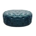 thumbnail image 1 of Armen Living Pouf en Cuir Victoria Bleu Océan, 1 of 1