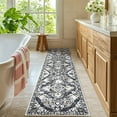 thumbnail image 5 of MeyJey Boho Indoor Hallway Runner Rug 2'x8', Oriental Non Slip Machine Washable Area Rug Distressed Vintage Floor Carpet for Bedroom Kitchen Dinning/Living/Laundry Room, Gray/Brown, 5 of 14