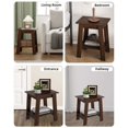 thumbnail image 4 of 2-Tier Wooden Coffee Table with Storage Shelves – Rustic Farmhouse End Table, Compact Bedside Table for Living Room, Bedroom, Entryway, or Sofa – Square Design, Easy Assembly – Walnut, 4 of 7