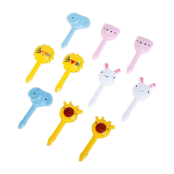Billuyoard 10 unidades de palillos de de frutas mixtas, decoración de selección de dibujos animados, herramienta de caja de almuerzo, utensilios Cocina y Comedor Forma de flor