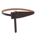thumbnail image 2 of Eosunjian Korean Style Simple Women Faux Leather Belt Irregular Shape Adjustable Knot Long Waistband Suit Coat Corset Belt Fashion Accessories Coffee, 2 of 13