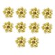 thumbnail image 2 of 10x Adornos de arreglo floral de Pascua navideña de 14,5 cm con flores brillantes para Dorado, 2 of 8