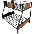 thumbnail image 3 of Harper & Bright Designs Twin Over Full Bunk Bed Study Metal Bed Frame with Ladder and Safety Rails Home Bedroom Furniture, 3 of 6