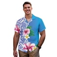 thumbnail image 5 of Yuyamidu Matching Vacation Outfits for Couples Polynesian Mens Summer Shirts Hawaiian Dresses for Women Luau Party Hibiscus Flower Shirt Aloha Shirt Men and Women Matching Outfits Blue, 5 of 6