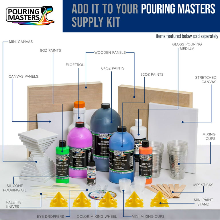 Pouring Masters Professional Effects Fabric Medium, 8 Ounce Bottle -  Extender, Improves Acrylic Paint Adhesion to Fabrics, Textiles, Increases  Transparency, Flexible - Decorate Clothing, Bags, Shoes 