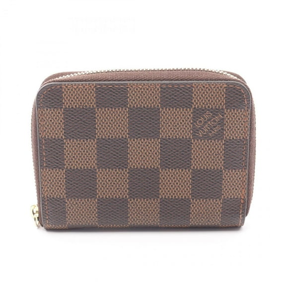 Pre-Owned Louis Vuitton Zippy Coin Purse, Coated Canvas Damier Leather Wallet, Brown,... (Fair)