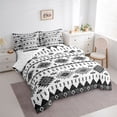 thumbnail image 3 of Homewish Triangle Rhombus Geometric 7-Piece Twin Bedding Sets,Vintage Bohemian Aztec Bedding Comforter Set,Gray White Sheet Sets For Adults,Luxury Bedroom Decor Reversible, 3 of 8