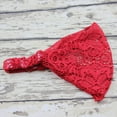 thumbnail image 1 of Bandeau Rouge Turban Bandanas Mode pour Filles Bandeau Grand en Dentelle Extensible, 1 of 2