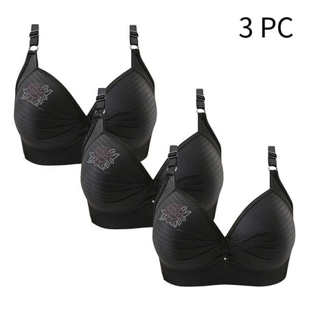 Xdegoge Liquidaciones De Walmart Wireless Bras for Women 3 Pack High Support No Wire Bras Plus Size Multipack High Impact Full Coverage Bras Workout Running Sports Bra Breathable Strap Flash Deals