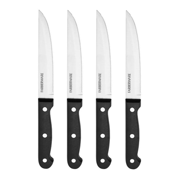 Juego de cuchillos para carne Farberware Full-Tang de acero inoxidable, 4 piezas