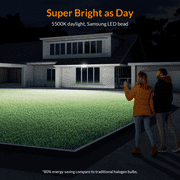 LEPOWER 35W LED Security Lights Motion Sensor Light Outdoor, 3500LM Motion Security Light, 5500K, IP65 Waterproof, 3 Head Motion Detected Flood Light for Garage, Yard, Porch (White)
