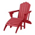 thumbnail image 2 of WestinTrends Highland 2-Piece Outdoor Patio HDPE Adirondack Chair With Ottoman and Cup Holder Set, Red, 2 of 8