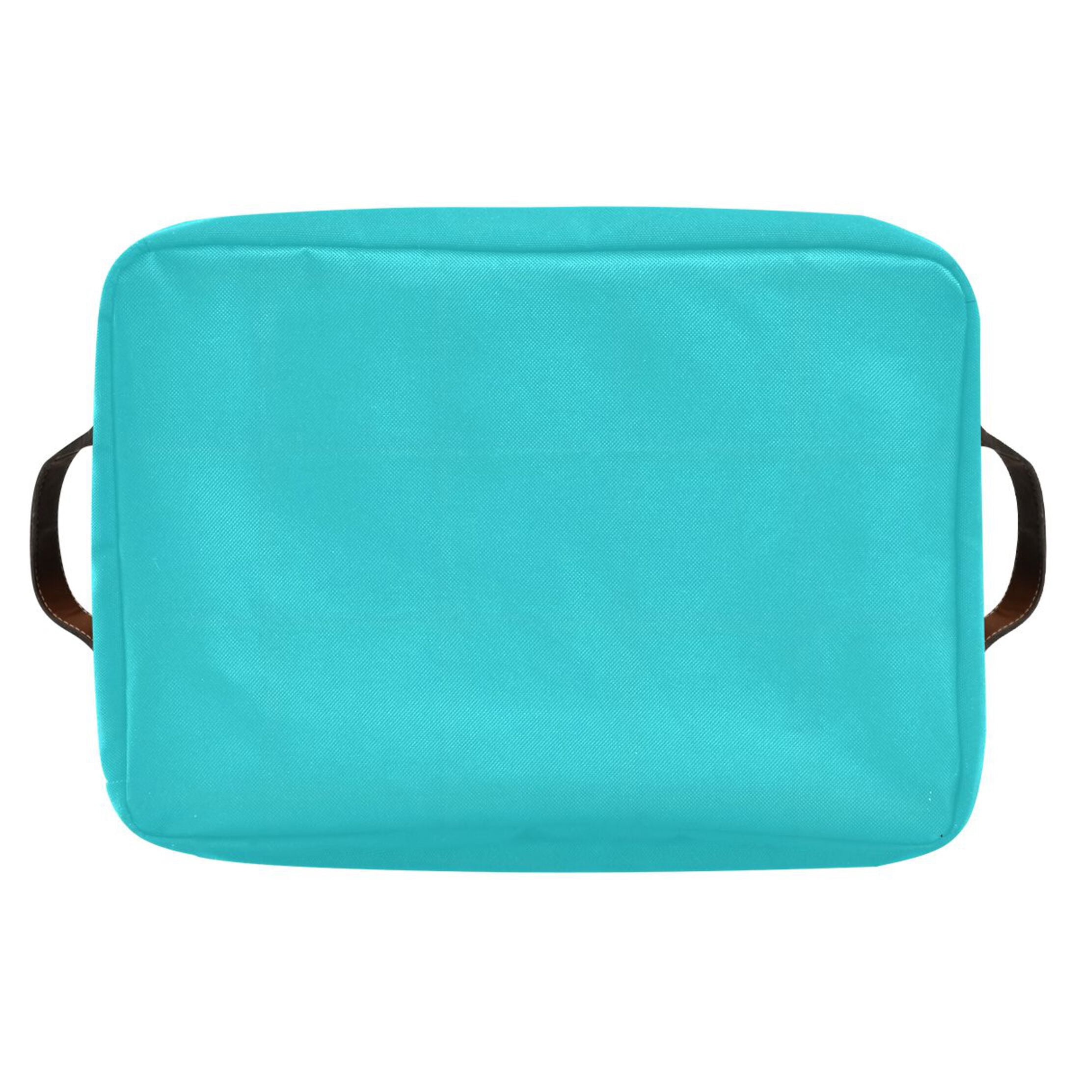 Ryvnso Turquoise Storage Basket Large Bin Foldable Boxes Toys Organizer 14.2x10.2x8.3in 2 PCs