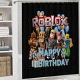 thumbnail image 5 of Roblox print Shower Curtain Sets Bathroom Set Decor with Non-Slip Rugs Bath U-Shaped Mat Toilet Lid Cover Waterproof Game fans Bathroom Curtains Shower Set with 12 Hooks 72x142IN, 5 of 8